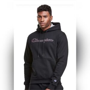 Champion Powerblend Embroidered Hoody Black Size Medium NWT!